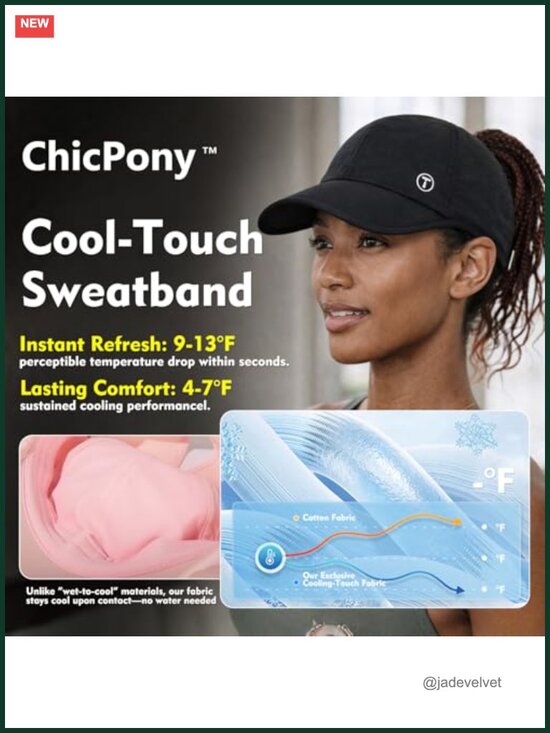 UV 50 Cooling High Ponytail Baseball Cap with UPF 50+ Protection for Running main image 5